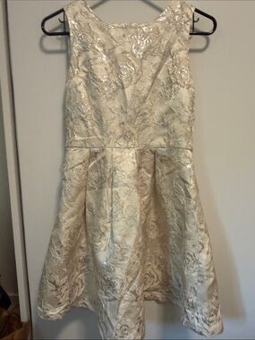 The Children's Place Ivory Floral Jacquard Party Dress